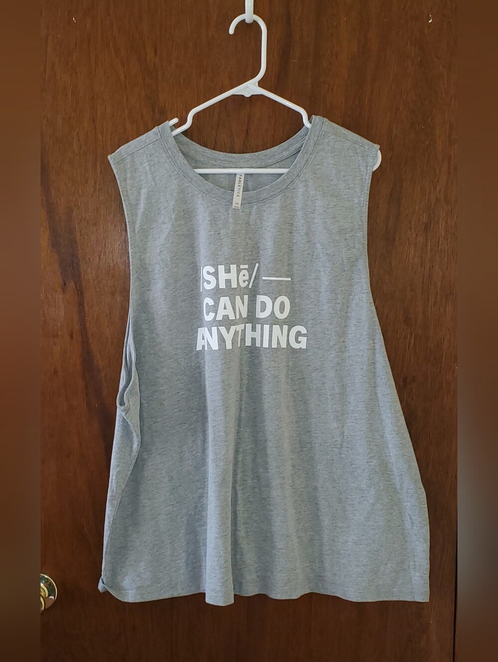 Fabletics Gray Tank Top Sz 3x She Can Do Anything